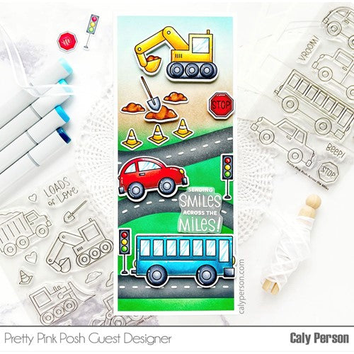 Simon Says Stamp! Pretty Pink Posh CONSTRUCTION TRUCKS Dies