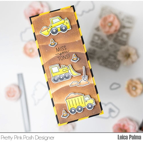 Simon Says Stamp! Pretty Pink Posh CONSTRUCTION TRUCKS Dies