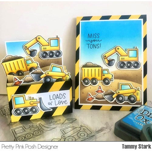 Simon Says Stamp! Pretty Pink Posh CONSTRUCTION TRUCKS Dies