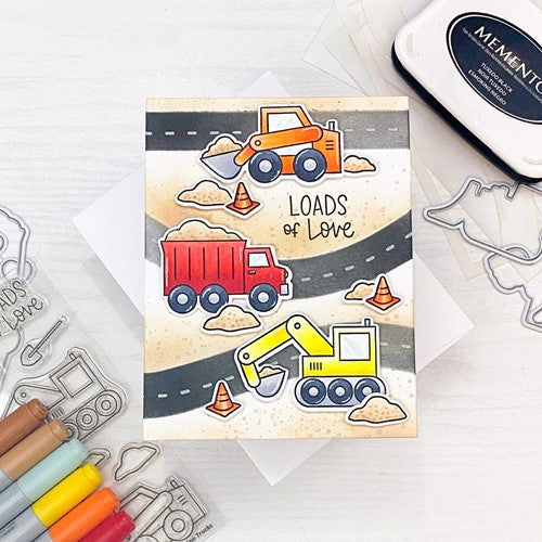 Simon Says Stamp! Pretty Pink Posh CONSTRUCTION TRUCKS Clear Stamps
