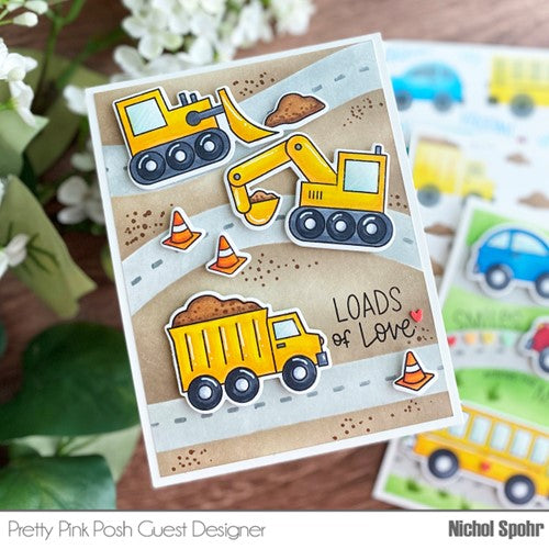 Simon Says Stamp! Pretty Pink Posh CONSTRUCTION TRUCKS Clear Stamps | color-code:ALT5