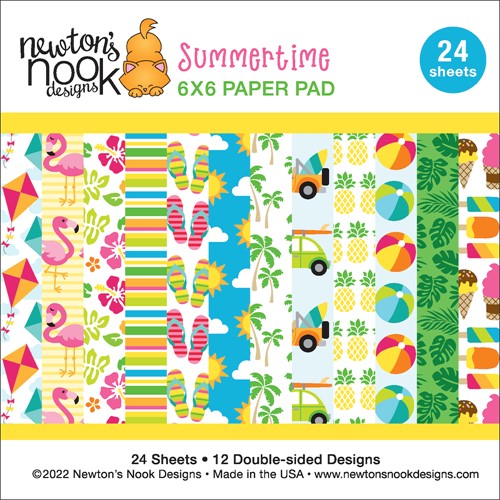 Simon Says Stamp! Newton's Nook Designs SUMMERTIME 6 x 6 inch Paper Pad NN2206P01