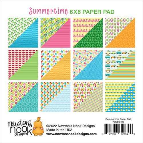 Simon Says Stamp! Newton's Nook Designs SUMMERTIME 6 x 6 inch Paper Pad NN2206P01