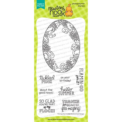 Simon Says Stamp! Newton's Nook Designs FLAMINGO OVAL Clear Stamps NN2206S04