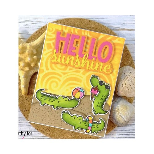 Simon Says Stamp! Pink and Main SMILE CROCODILE Clear Stamps PM0544