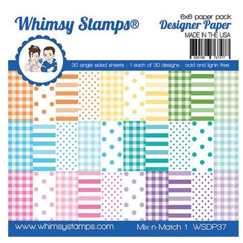 Simon Says Stamp! Whimsy Stamps MIX AND MATCH 1 6 x 6 Paper Pad WSDP37