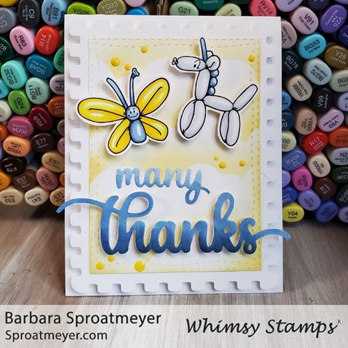 Simon Says Stamp! Whimsy Stamps MANY THANKS Die WSD110
