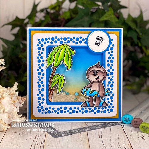 Simon Says Stamp! Whimsy Stamps BEACH SLOTHS Clear Stamps DP1092