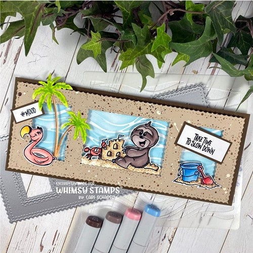 Simon Says Stamp! Whimsy Stamps BEACH SLOTHS Clear Stamps DP1092