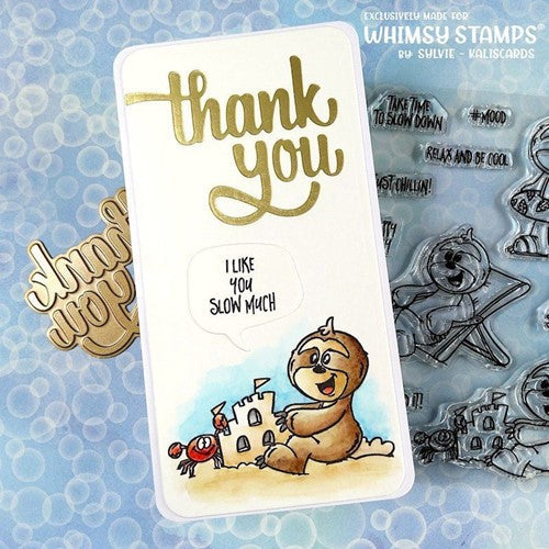 Simon Says Stamp! Whimsy Stamps BEACH SLOTHS Clear Stamps DP1092