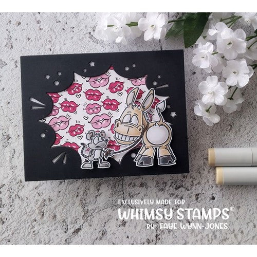 Simon Says Stamp! Whimsy Stamps KISS MY DONKEY Clear Stamps DP1091