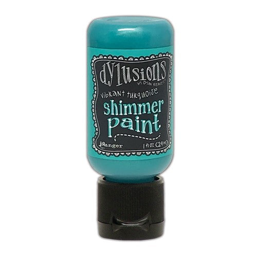Simon Says Stamp! Ranger Dylusions 1oz VIBRANT TURQUOISE Shimmer Paint dyu81487