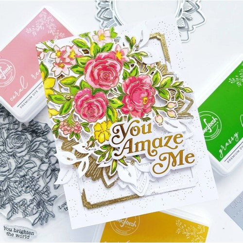 Simon Says Stamp! PinkFresh Studio FANCY ROSE BUNCH Stencil Set 160322 | color-code:ALT02