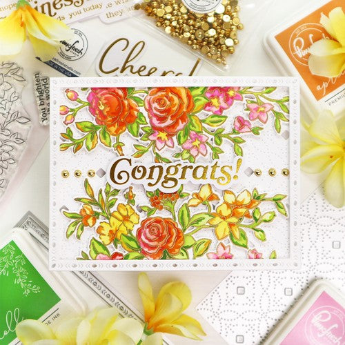 Simon Says Stamp! PinkFresh Studio FANCY ROSE BUNCH Stencil Set 160322 | color-code:ALT03