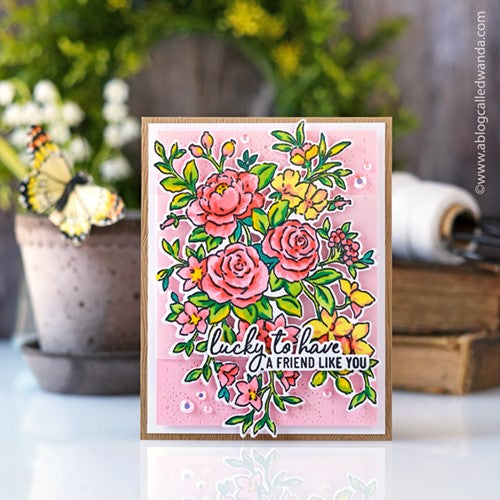 Simon Says Stamp! PinkFresh Studio FANCY ROSE BUNCH Stencil Set 160322 | color-code:ALT04