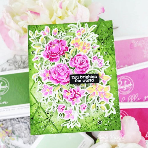 Simon Says Stamp! PinkFresh Studio FANCY ROSE BUNCH Stencil Set 160322 | color-code:ALT05