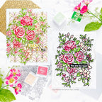 Simon Says Stamp! PinkFresh Studio FANCY ROSE BUNCH Stencil Set 160322 | color-code:ALT091
