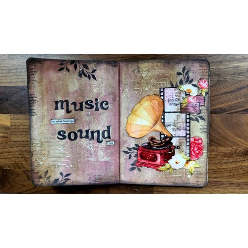 Simon Says Stamp! Stamperia CREATE HAPPINESS Stone Paper Mixed Media Journal A5 jch02a5