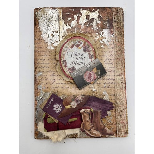 Simon Says Stamp! Stamperia CREATE HAPPINESS Stone Paper Mixed Media Journal A6 jch02a6