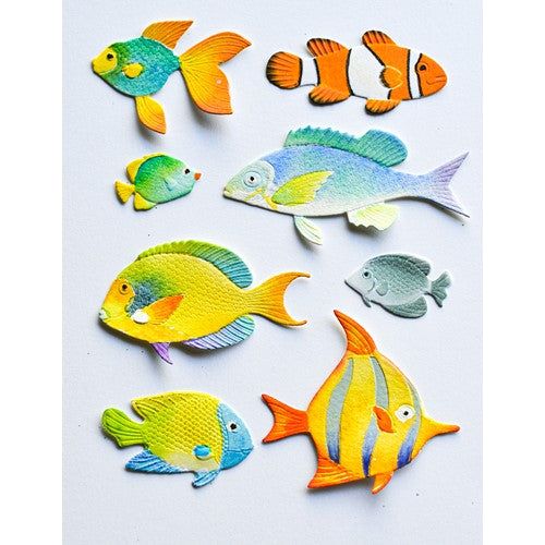 Simon Says Stamp! Memory Box OCEAN FISH 3D Embossing Folder and Dies ef1031