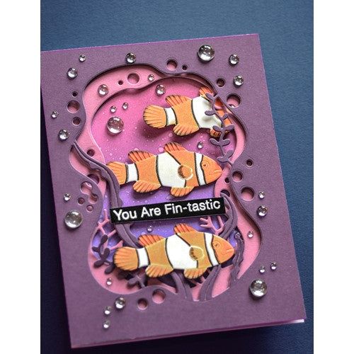 Simon Says Stamp! Memory Box OCEAN FISH 3D Embossing Folder and Dies ef1031