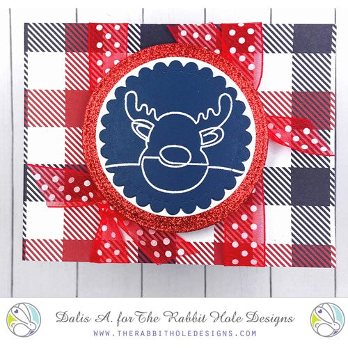 Simon Says Stamp! The Rabbit Hole Designs 1 LINE REINDEER Clear Stamp TRH-168
