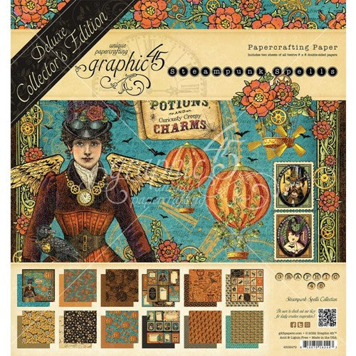 Graphic 45 8in x 8in Steampunk Spells Paper Pack