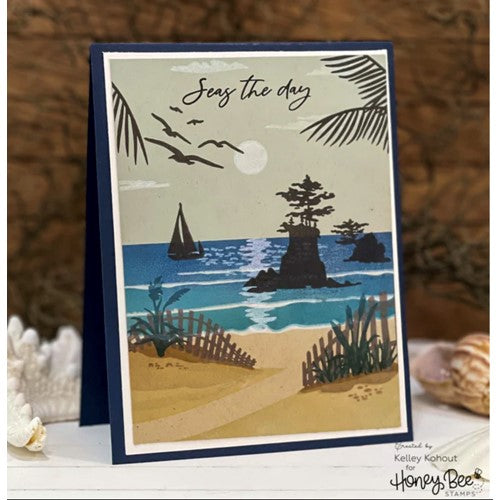 Simon Says Stamp! Honey Bee SEASIDE SUMMER Clear Stamp Set hbst-434