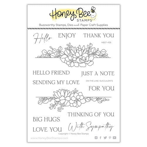 Simon Says Stamp! Honey Bee ON THE LINE SUCCULENTS Clear Stamp Set hbst-438