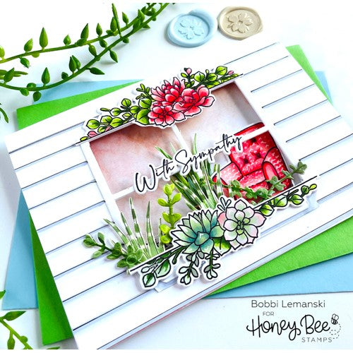 Simon Says Stamp! Honey Bee ON THE LINE SUCCULENTS Clear Stamp Set hbst-438 | color-code:ALT03