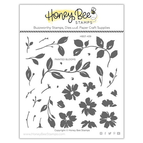 Simon Says Stamp! Honey Bee PAINTED BLOOMS Clear Stamp Set hbst-439