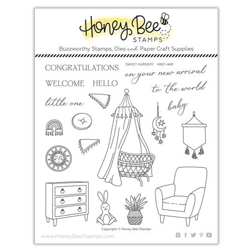 Simon Says Stamp! Honey Bee SWEET NURSERY Clear Stamp Set hbst-440