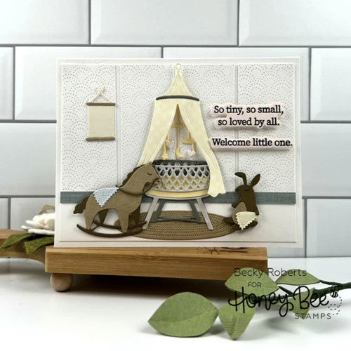 Simon Says Stamp! Honey Bee INSIDE WELCOME BABY SENTIMENTS Dies hbds-441