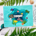 Simon Says Stamp! Honey Bee LAYERED WAVES Stencil Set hbsl-106 | color-code:ALT06