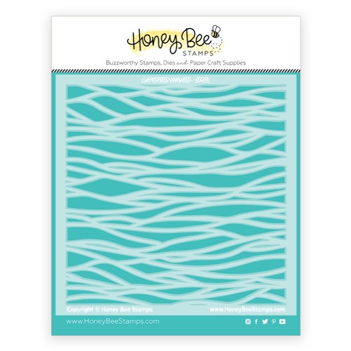 Simon Says Stamp! Honey Bee LAYERED WAVES Stencil Set hbsl-106