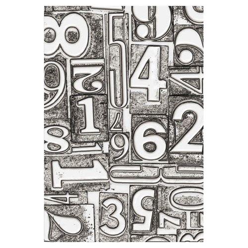 Simon Says Stamp! Tim Holtz Sizzix NUMBERED 3D Texture Fades Embossing Folder 665753