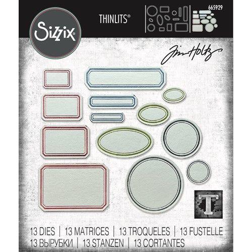 Simon Says Stamp! Tim Holtz Sizzix VINTAGE LABELS Thinlits Dies 665929