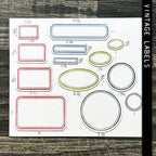 Simon Says Stamp! Tim Holtz Sizzix VINTAGE LABELS Thinlits Dies 665929