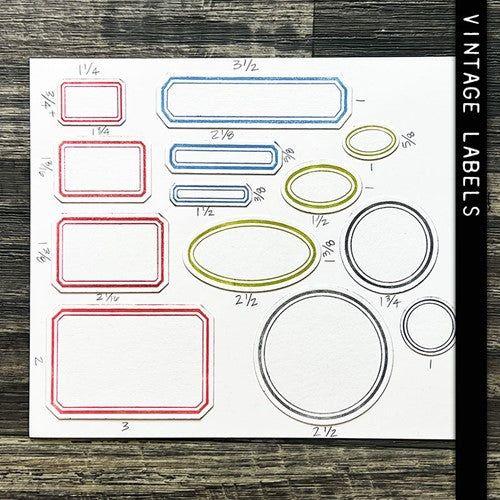 Simon Says Stamp! Tim Holtz Sizzix VINTAGE LABELS Thinlits Dies 665929