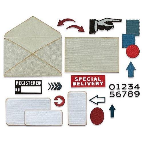 Simon Says Stamp! Tim Holtz Sizzix POSTALE Thinlits Dies 665927