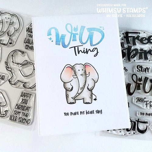 Simon Says Stamp! Whimsy Stamps HAPPY ELEPHANTS Clear Stamps CWSD416