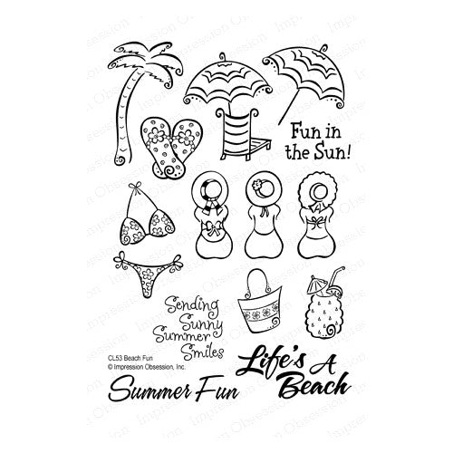 Simon Says Stamp! Impression Obsession Clear Stamps BEACH FUN CL53