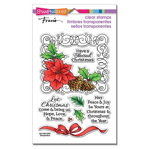 Simon Says Stamp! Stampendous Clear Stamps POINSETTIA FRAME ssc1390*