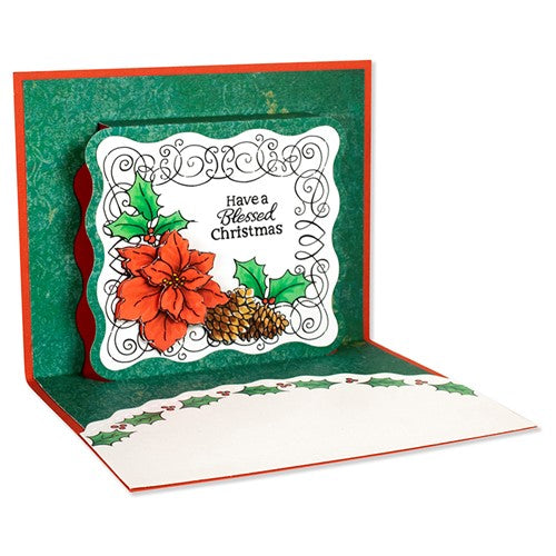 Simon Says Stamp! Stampendous Clear Stamps POINSETTIA FRAME ssc1390*