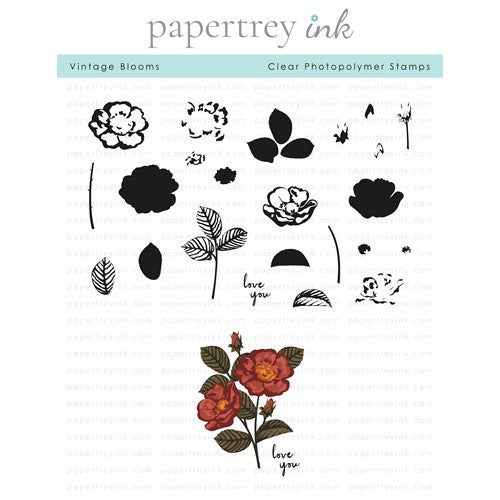 Simon Says Stamp! Papertrey Ink VINTAGE BLOOMS Clear Stamps 1411
