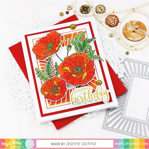 Simon Says Stamp! Waffle Flower POPPY Clear Stamp and Die Combo WFC1091