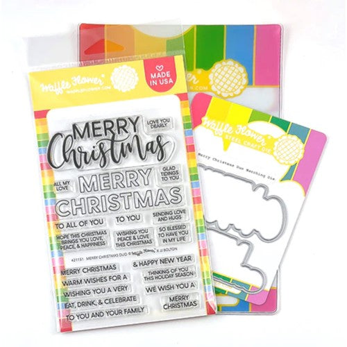 Simon Says Stamp! Waffle Flower MERRY CHRISTMAS DUO Clear Stamp and Die Combo WFC1151