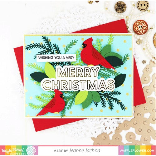 Simon Says Stamp! Waffle Flower MERRY CHRISTMAS DUO Clear Stamp and Die Combo WFC1151