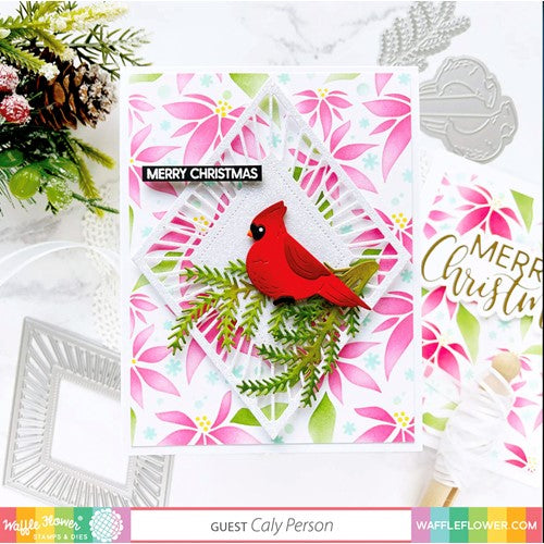 Simon Says Stamp! Waffle Flower LAYERED POINSETTIA DUO Stencils 421110