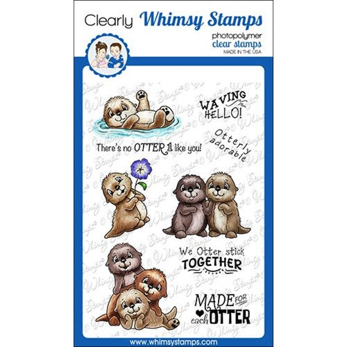 Simon Says Stamp! Whimsy Stamps OTTER VARIETY 2 Clear Stamps C1398